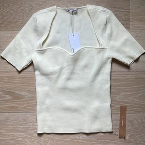 Reformation Kellie Cotton Short Sleeve Sweater